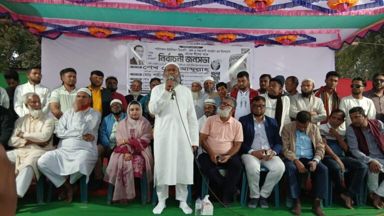শ্রীনগরে বিএনপির প্রার্থী আব্দুল্লাহর নির্বাচনী সভা